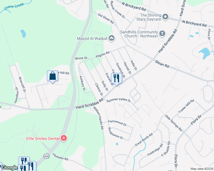 map of restaurants, bars, coffee shops, grocery stores, and more near 105 Everett Street in Columbia