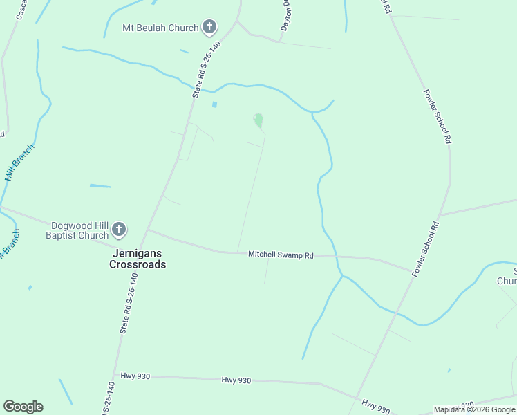 map of restaurants, bars, coffee shops, grocery stores, and more near in Jernigans Crossroads