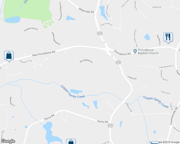 map of restaurants, bars, coffee shops, grocery stores, and more near 625 Glen National Drive in Alpharetta