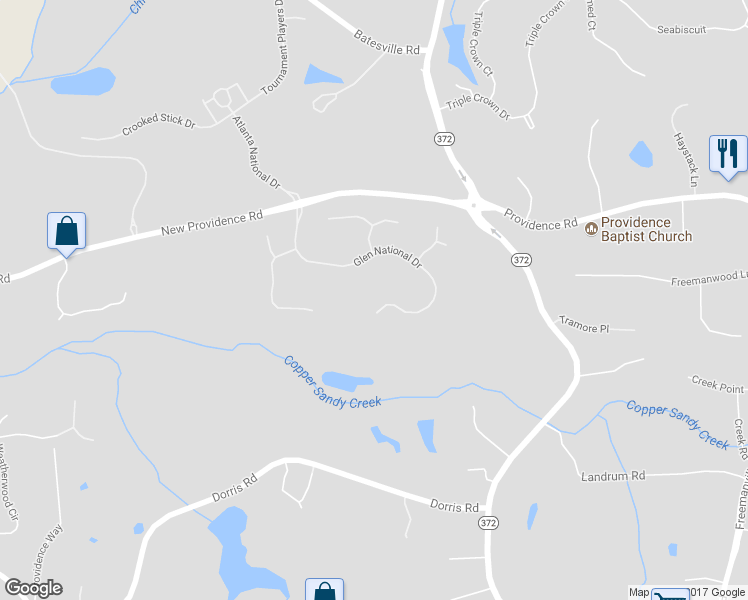 map of restaurants, bars, coffee shops, grocery stores, and more near 655 Glen National Drive in Alpharetta