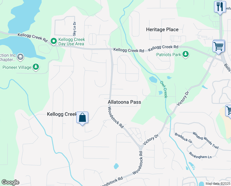 map of restaurants, bars, coffee shops, grocery stores, and more near 1530 Cumberland Trce in Acworth