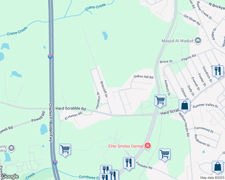 map of restaurants, bars, coffee shops, grocery stores, and more near 6 Manzanita Court in Columbia