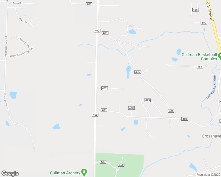 map of restaurants, bars, coffee shops, grocery stores, and more near 183 County Road 482 in Hanceville