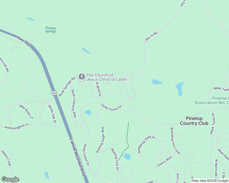 map of restaurants, bars, coffee shops, grocery stores, and more near 2649 Sports Village Loop in Navajo County