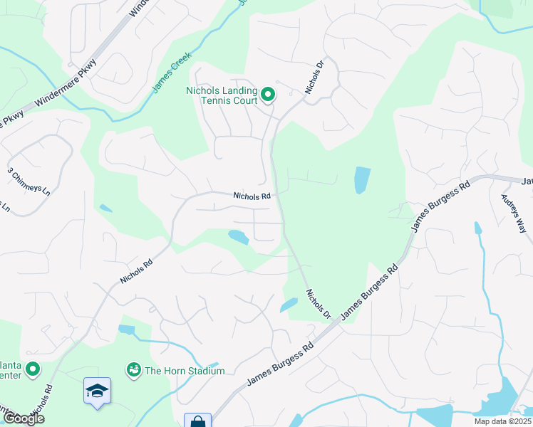 map of restaurants, bars, coffee shops, grocery stores, and more near 610 Marylebone Drive in Suwanee