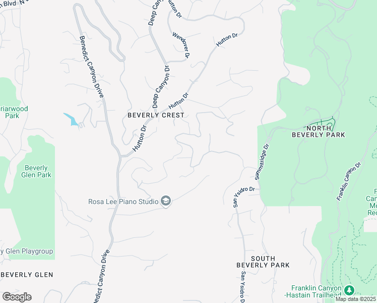 map of restaurants, bars, coffee shops, grocery stores, and more near 9694 Oak Pass Road in Beverly Hills