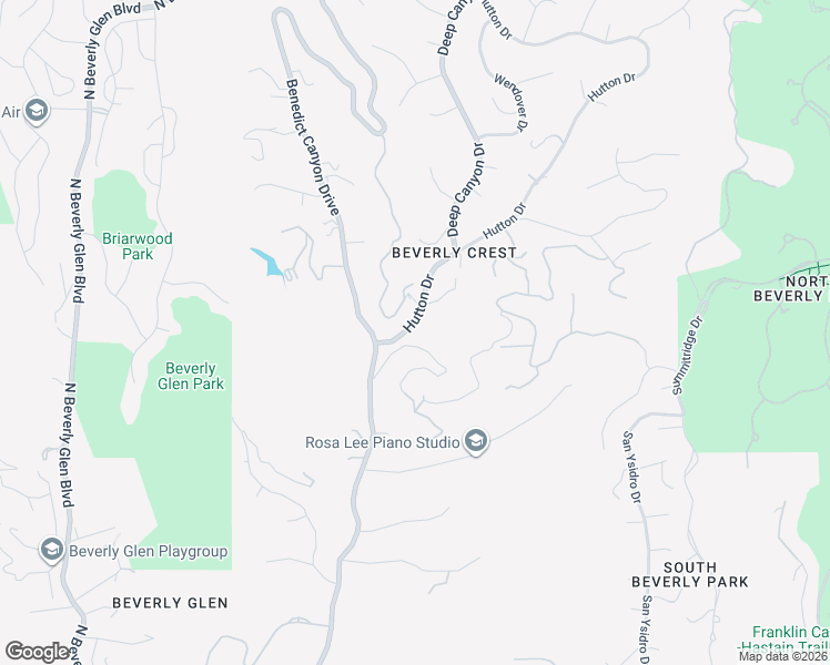 map of restaurants, bars, coffee shops, grocery stores, and more near 2530 Hutton Drive in Beverly Hills