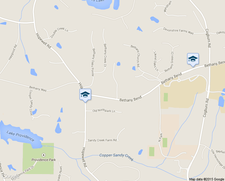 map of restaurants, bars, coffee shops, grocery stores, and more near 2390 Bethany Bend in Alpharetta