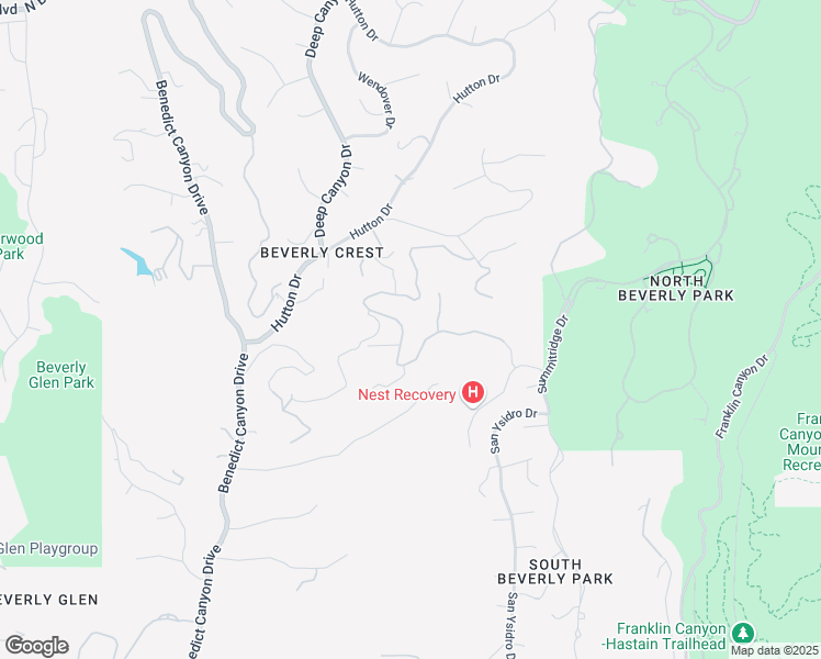 map of restaurants, bars, coffee shops, grocery stores, and more near 9669 Oak Pass Road in Beverly Hills