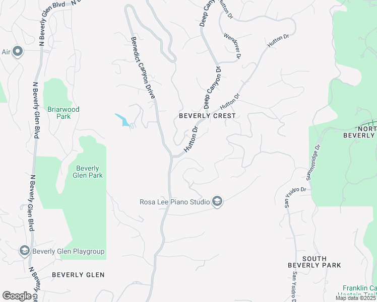 map of restaurants, bars, coffee shops, grocery stores, and more near 9819 Wanda Park Drive in Beverly Hills