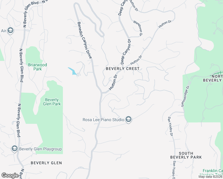 map of restaurants, bars, coffee shops, grocery stores, and more near 2530 Hutton Drive in Beverly Hills