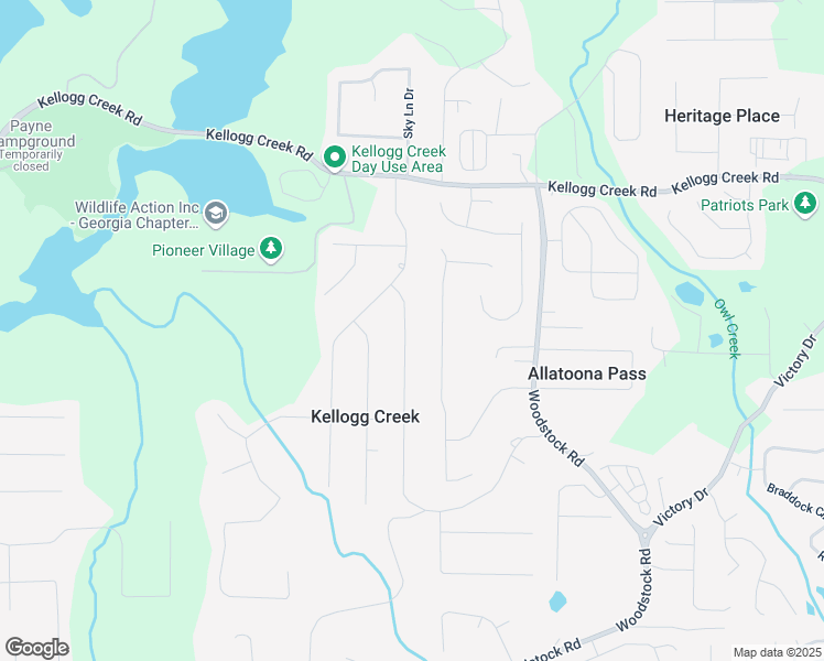 map of restaurants, bars, coffee shops, grocery stores, and more near 6610 Dearborn Drive in Acworth