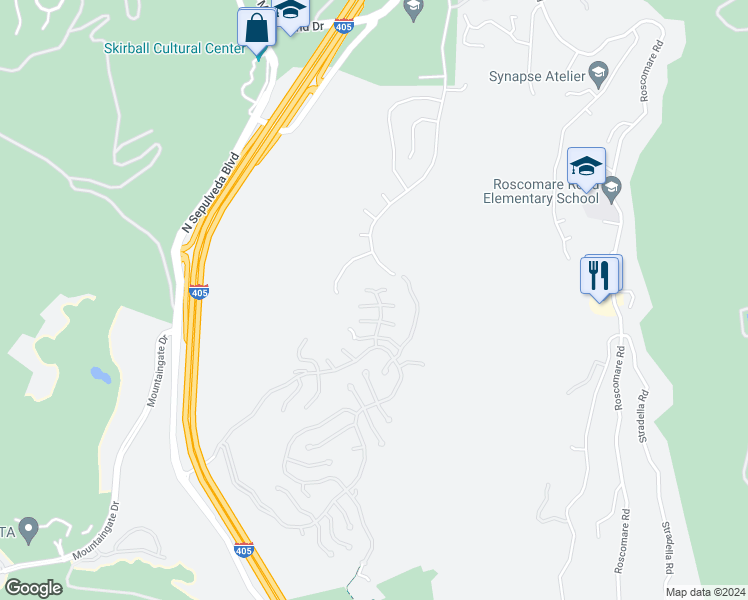 map of restaurants, bars, coffee shops, grocery stores, and more near 11809 Gwynne Lane in Los Angeles