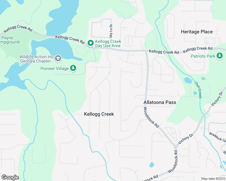map of restaurants, bars, coffee shops, grocery stores, and more near 6610 Dearborn Drive in Acworth