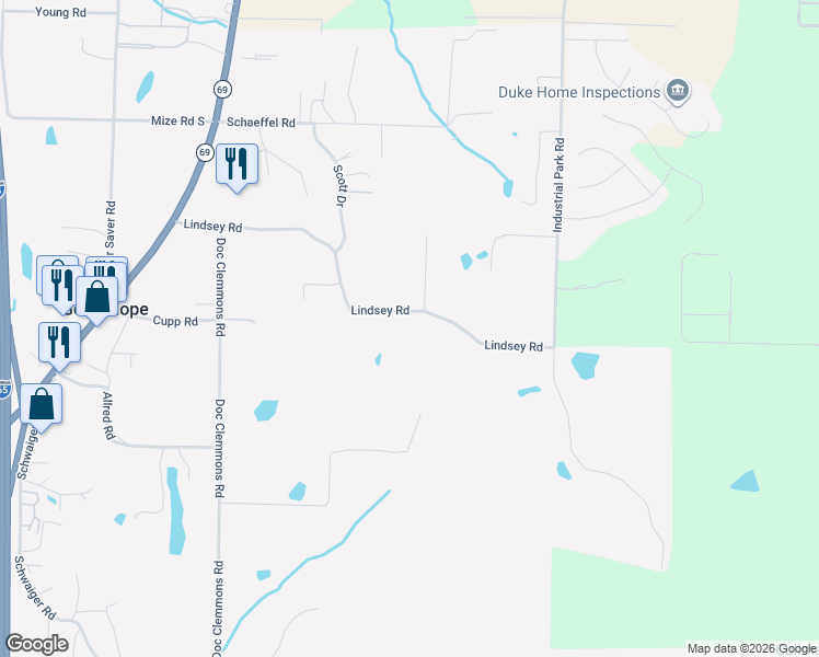 map of restaurants, bars, coffee shops, grocery stores, and more near 638 Lindsey Road in Good Hope