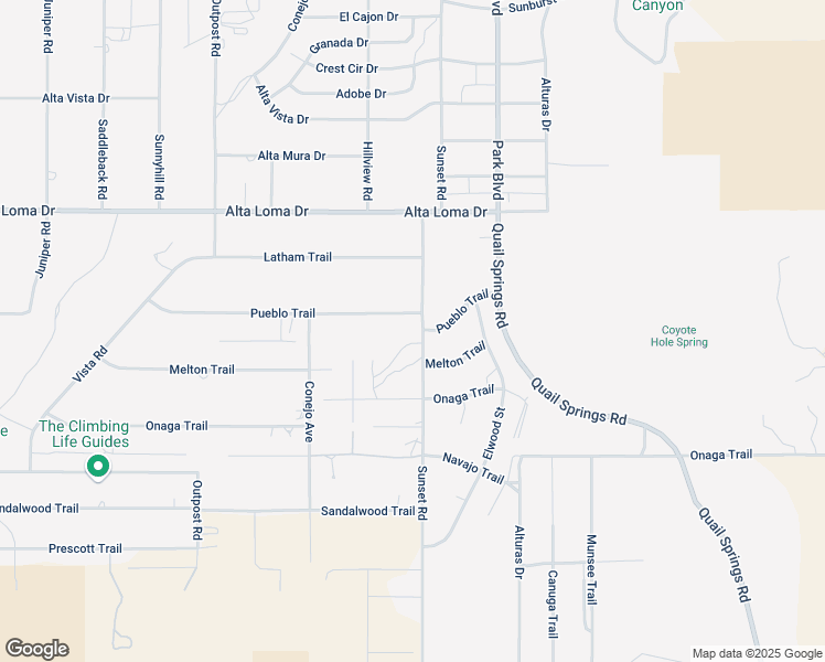 map of restaurants, bars, coffee shops, grocery stores, and more near 7514 Sunset Road in Joshua Tree