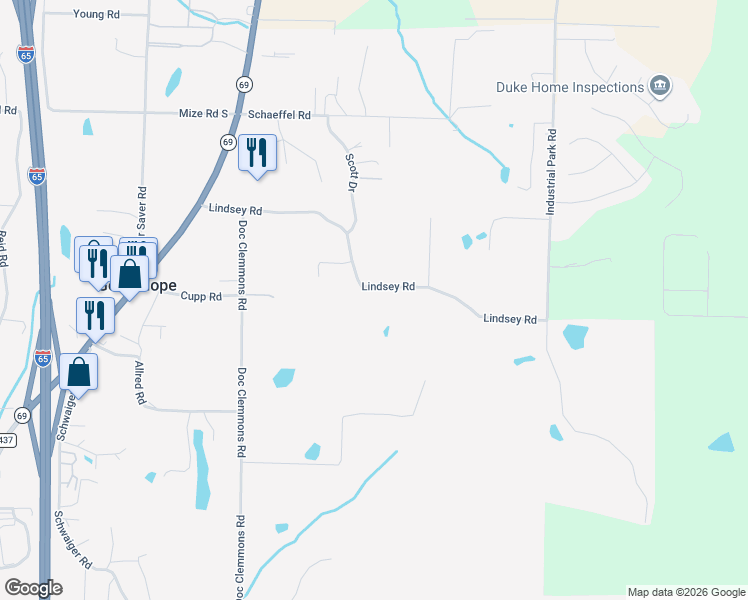 map of restaurants, bars, coffee shops, grocery stores, and more near 638 Lindsey Road in Good Hope