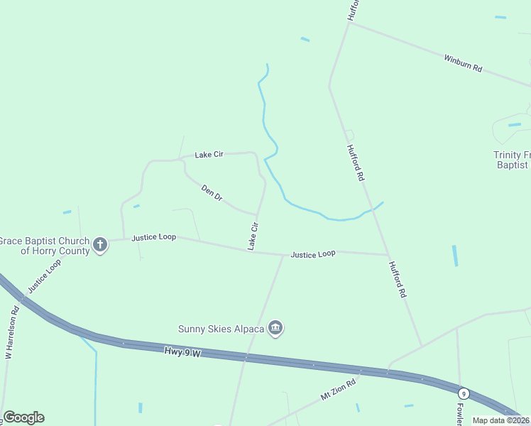 map of restaurants, bars, coffee shops, grocery stores, and more near 1327 Justice Loop in Loris