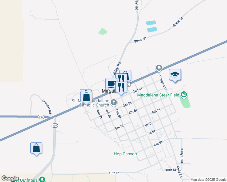 map of restaurants, bars, coffee shops, grocery stores, and more near in Magdalena