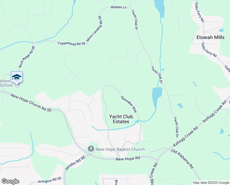 map of restaurants, bars, coffee shops, grocery stores, and more near 3408 Spinnaker Way in Acworth