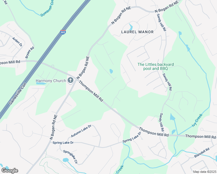 map of restaurants, bars, coffee shops, grocery stores, and more near 4265 Easter Lily Avenue in Buford