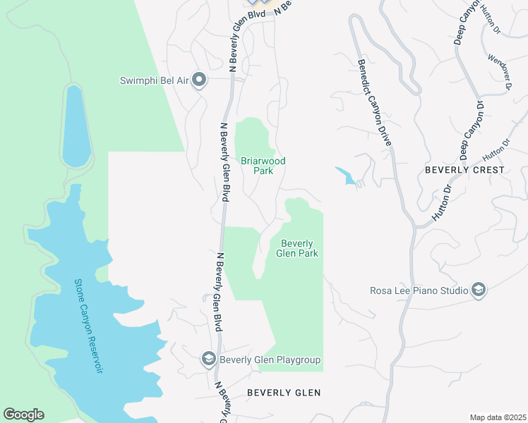 map of restaurants, bars, coffee shops, grocery stores, and more near 10221 Briarwood Drive in Los Angeles