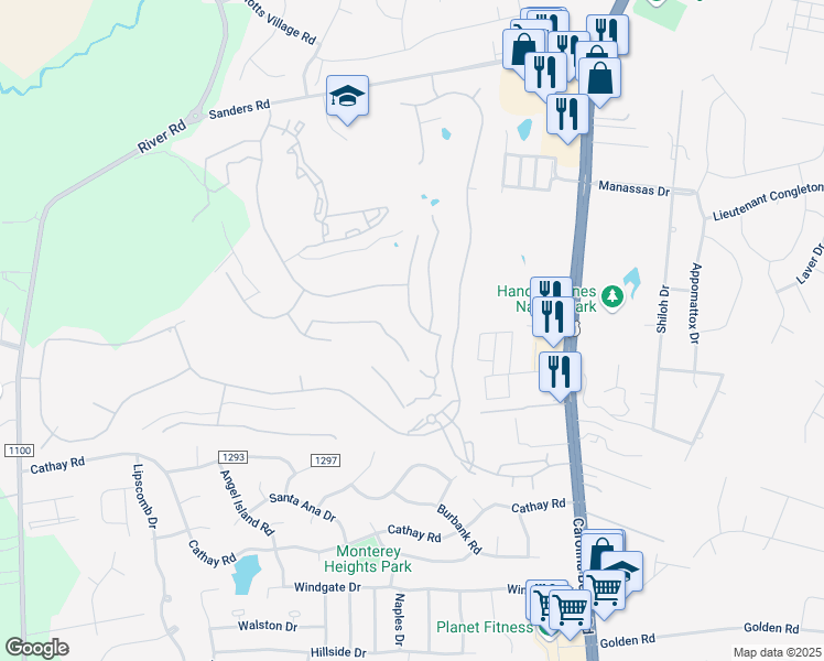 map of restaurants, bars, coffee shops, grocery stores, and more near 6038 Otter Tail Trail in Wilmington