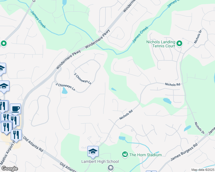 map of restaurants, bars, coffee shops, grocery stores, and more near 4330 Old Oak Trce in Cumming