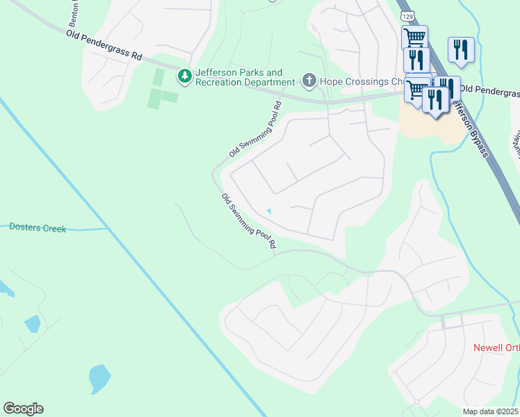 map of restaurants, bars, coffee shops, grocery stores, and more near 960 Jefferson Walk Circle in Jefferson