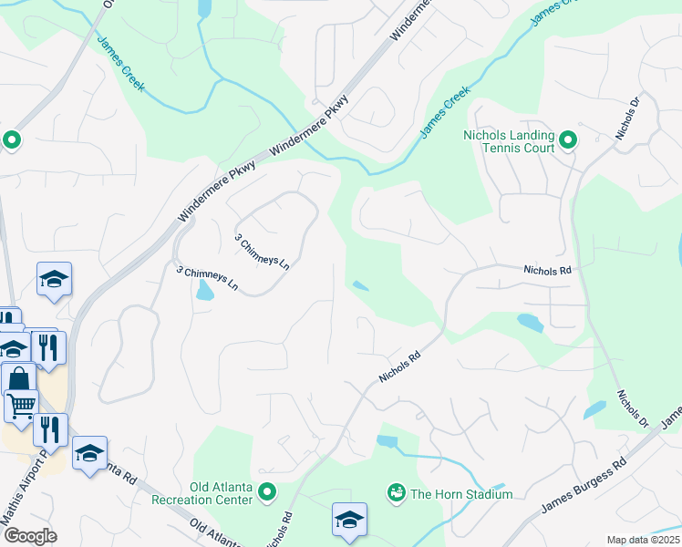 map of restaurants, bars, coffee shops, grocery stores, and more near 4330 Old Oak Trce in Cumming