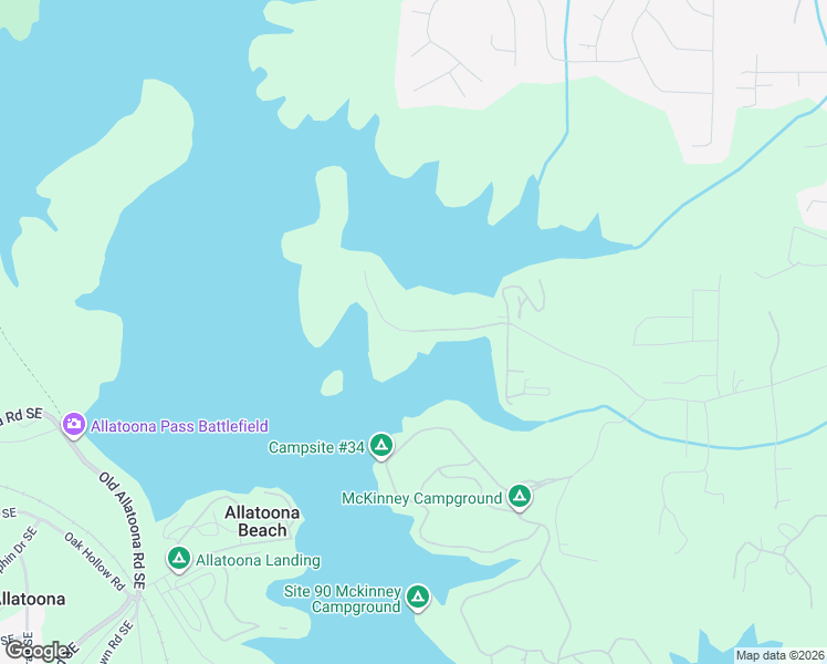 map of restaurants, bars, coffee shops, grocery stores, and more near 5499 Kings Camp Road Southeast in Acworth
