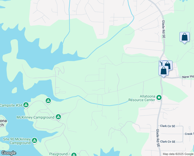 map of restaurants, bars, coffee shops, grocery stores, and more near 403 Newland Way in Bartow County