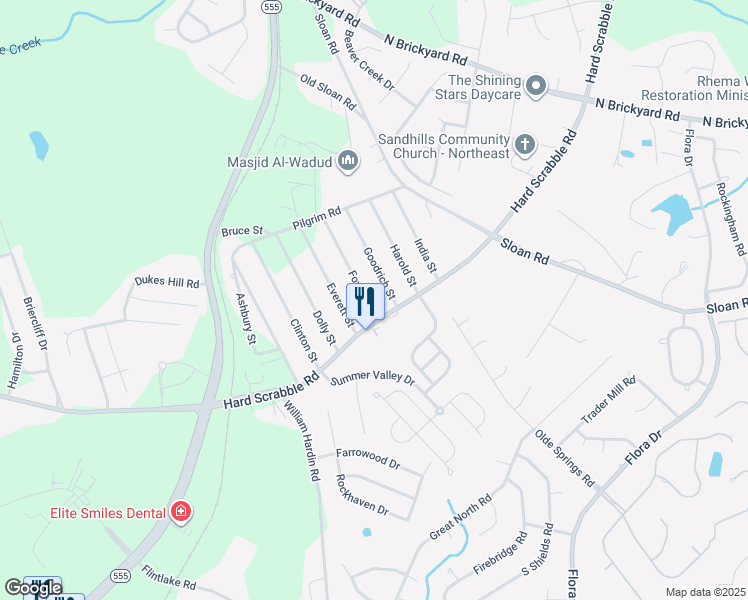 map of restaurants, bars, coffee shops, grocery stores, and more near 113 Goodrich Street in Columbia