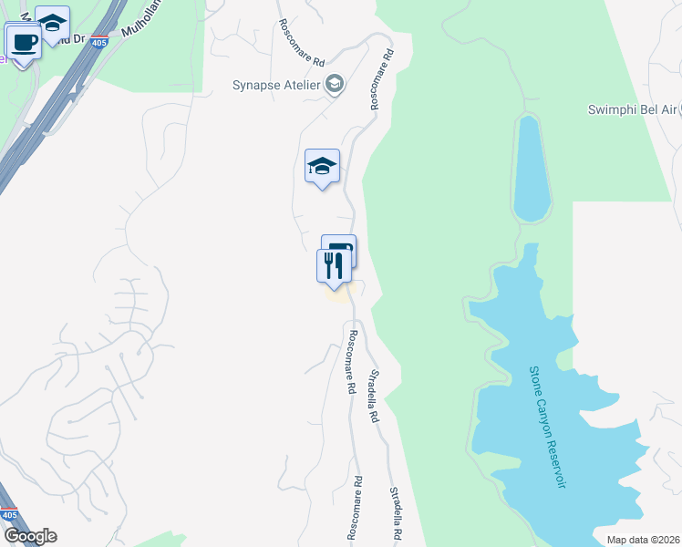 map of restaurants, bars, coffee shops, grocery stores, and more near in Los Angeles