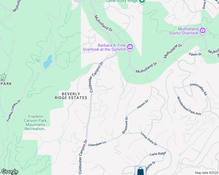 map of restaurants, bars, coffee shops, grocery stores, and more near 9495 Gloaming Drive in Beverly Hills