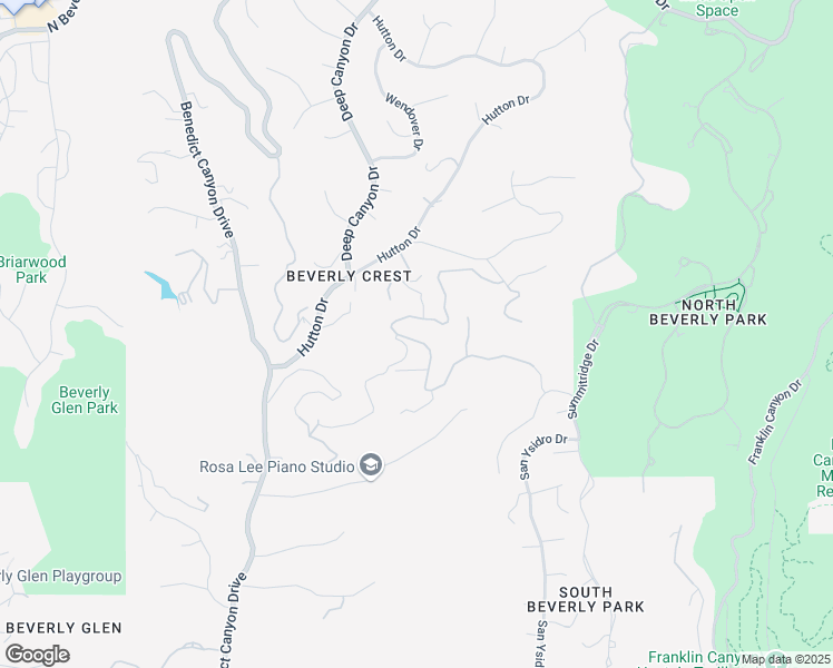 map of restaurants, bars, coffee shops, grocery stores, and more near 9717 Oak Pass Road in Beverly Hills