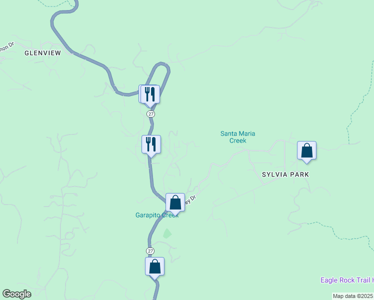 map of restaurants, bars, coffee shops, grocery stores, and more near 1761 Deerhill Trail in Los Angeles County