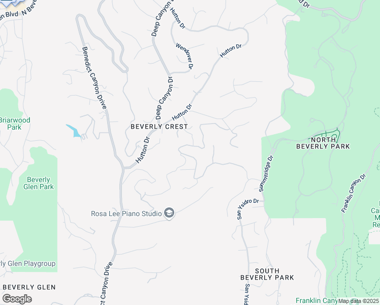 map of restaurants, bars, coffee shops, grocery stores, and more near 9705 Oak Pass Road in Beverly Hills