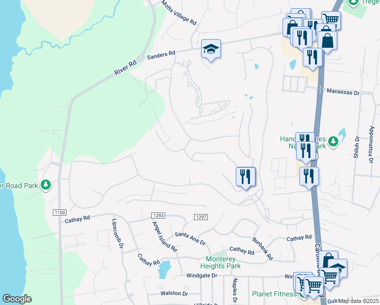 map of restaurants, bars, coffee shops, grocery stores, and more near 6109 Seagrove Court in Wilmington