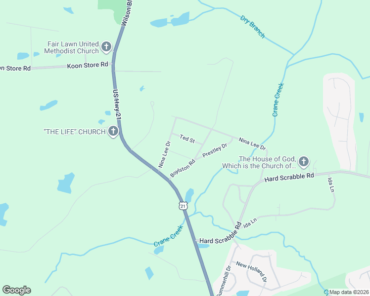 map of restaurants, bars, coffee shops, grocery stores, and more near 221 Ted Street in Columbia