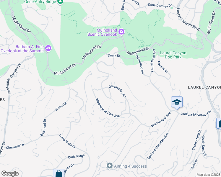 map of restaurants, bars, coffee shops, grocery stores, and more near 2442 Green View Place in Los Angeles