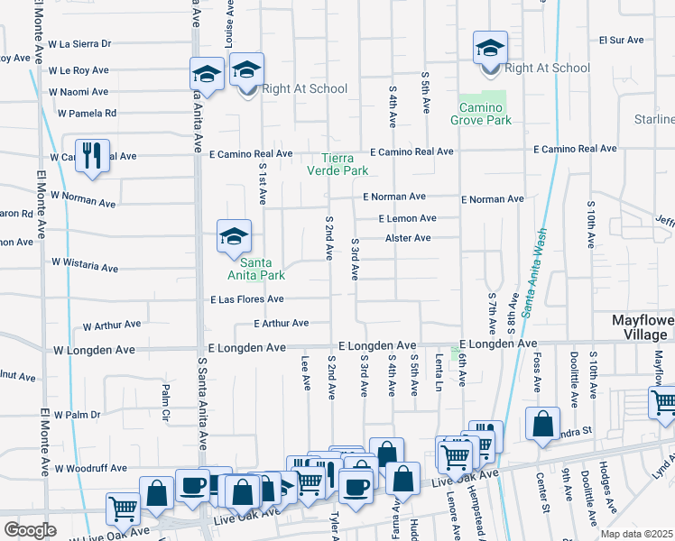 map of restaurants, bars, coffee shops, grocery stores, and more near in Arcadia
