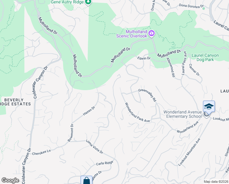 map of restaurants, bars, coffee shops, grocery stores, and more near 2500 Briarcrest Road in Beverly Hills