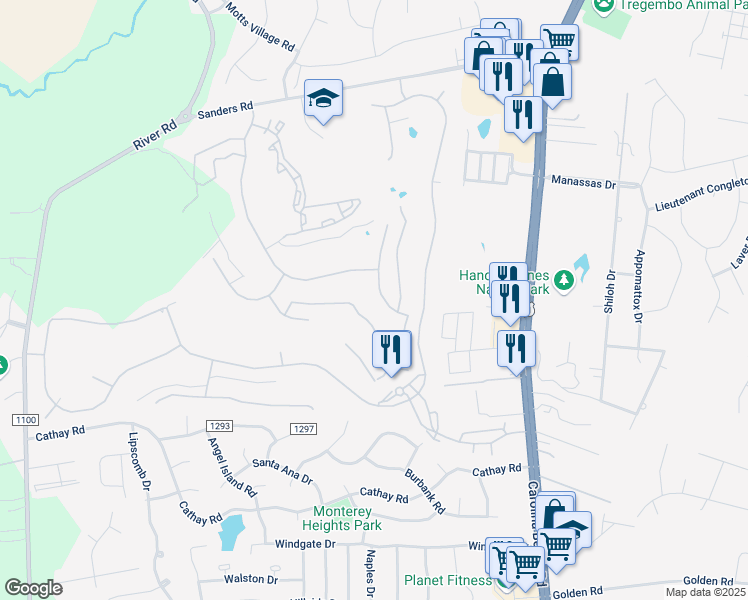 map of restaurants, bars, coffee shops, grocery stores, and more near 6038 Otter Tail Trail in Wilmington
