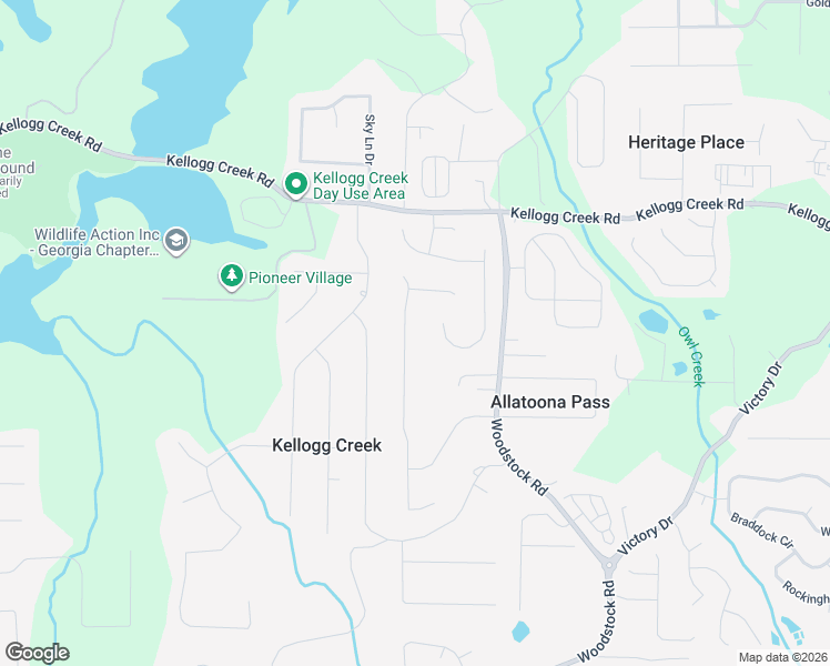 map of restaurants, bars, coffee shops, grocery stores, and more near 250 Bennett Farms Trail in Acworth