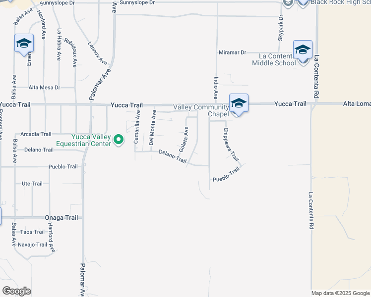 map of restaurants, bars, coffee shops, grocery stores, and more near 7440 Hermosa Avenue in Yucca Valley
