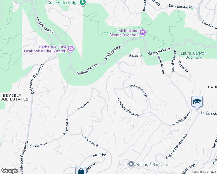 map of restaurants, bars, coffee shops, grocery stores, and more near 2500 Briarcrest Road in Beverly Hills