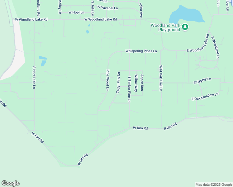 map of restaurants, bars, coffee shops, grocery stores, and more near 2717 Cedar Pine Ln in Pinetop-Lakeside