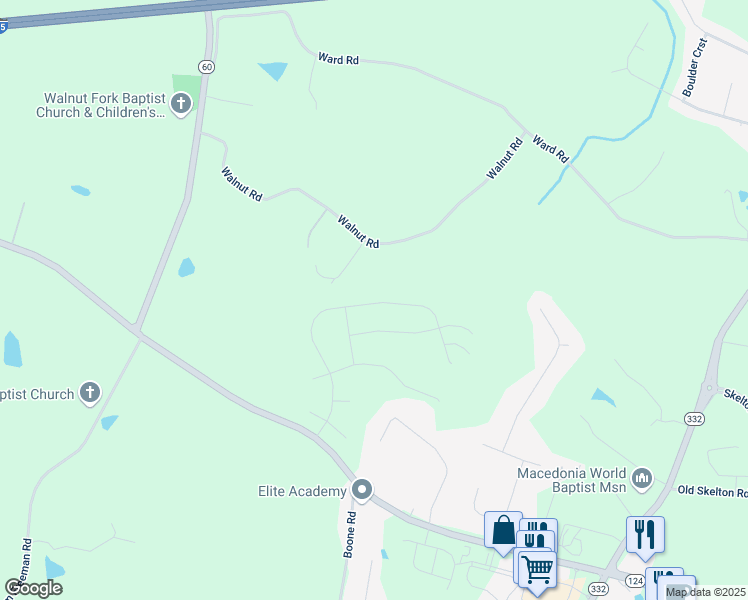 map of restaurants, bars, coffee shops, grocery stores, and more near 473 Bentwater Way in Hoschton