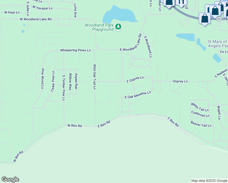 map of restaurants, bars, coffee shops, grocery stores, and more near 2215 South Pinemeadow Lane in Pinetop-Lakeside